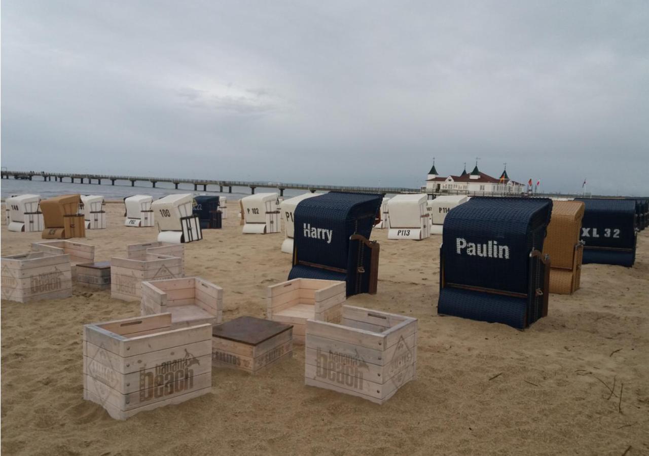 Modernes Reetdach-Ostseeferienhaus Bella Mare, Insel Usedom Mit Sauna, Kamin & Sonnenterrasse Zirchow Eksteriør bilde