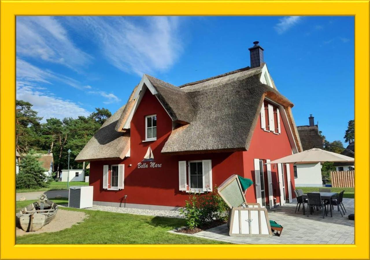 Modernes Reetdach-Ostseeferienhaus Bella Mare, Insel Usedom Mit Sauna, Kamin & Sonnenterrasse Zirchow Eksteriør bilde